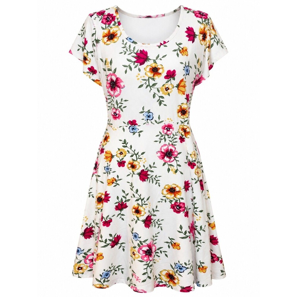 Bobbie Brooks Size Large Floral Midi Dress White Crochet Lace Back Cottagecore